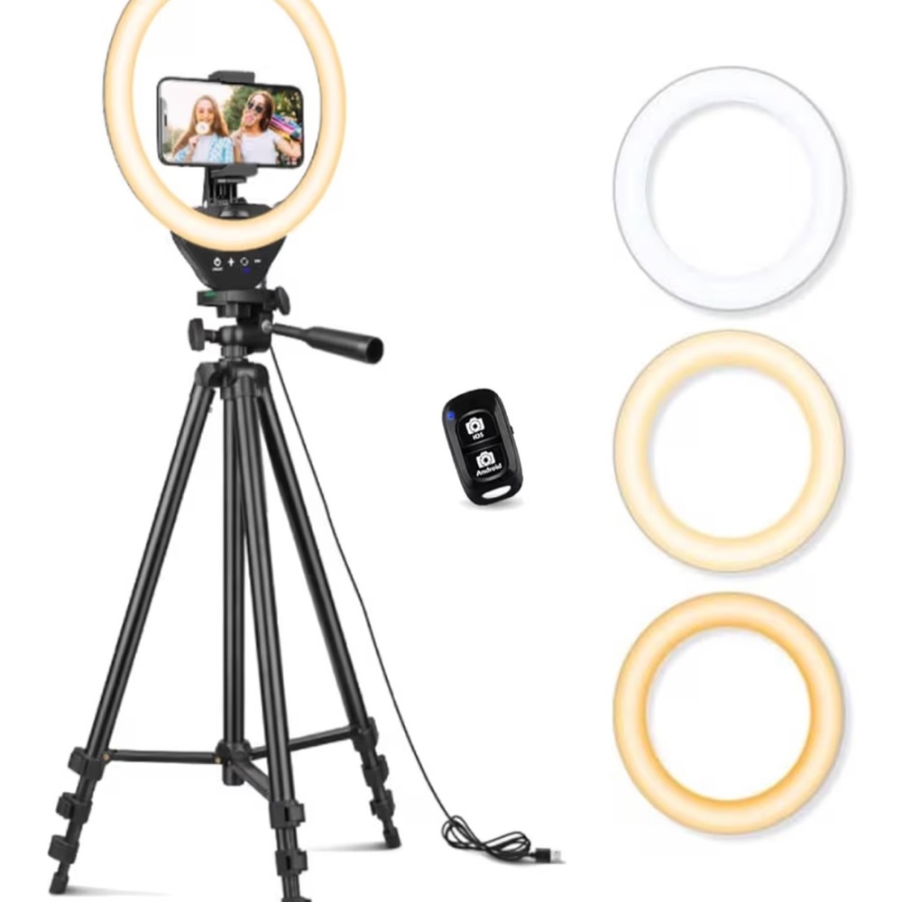 10" LED Ring Light w/ 52" tripod multi light settings